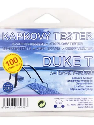 Kapkový tester na tvrdost vody DUKE T do bazénu a vířivky Vysoce Kvalitní