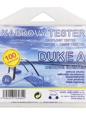 Speciální Cena Kapkový tester na alkalitu vody DUKE A do bazénu a vířivky