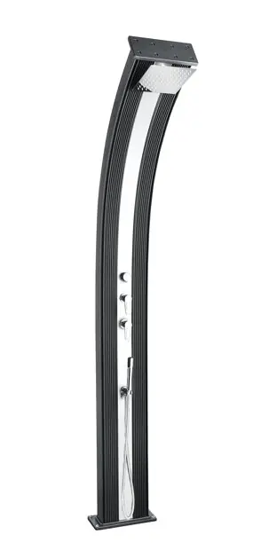 Solární sprcha s ruční sprchou DADA CURVE antracit/inox Nová Kolekce