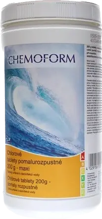 Akční Cena Chlorové tablety Maxi do bazénu - pomalurozpustné 1kg, 200g tablety CHEMOFORM